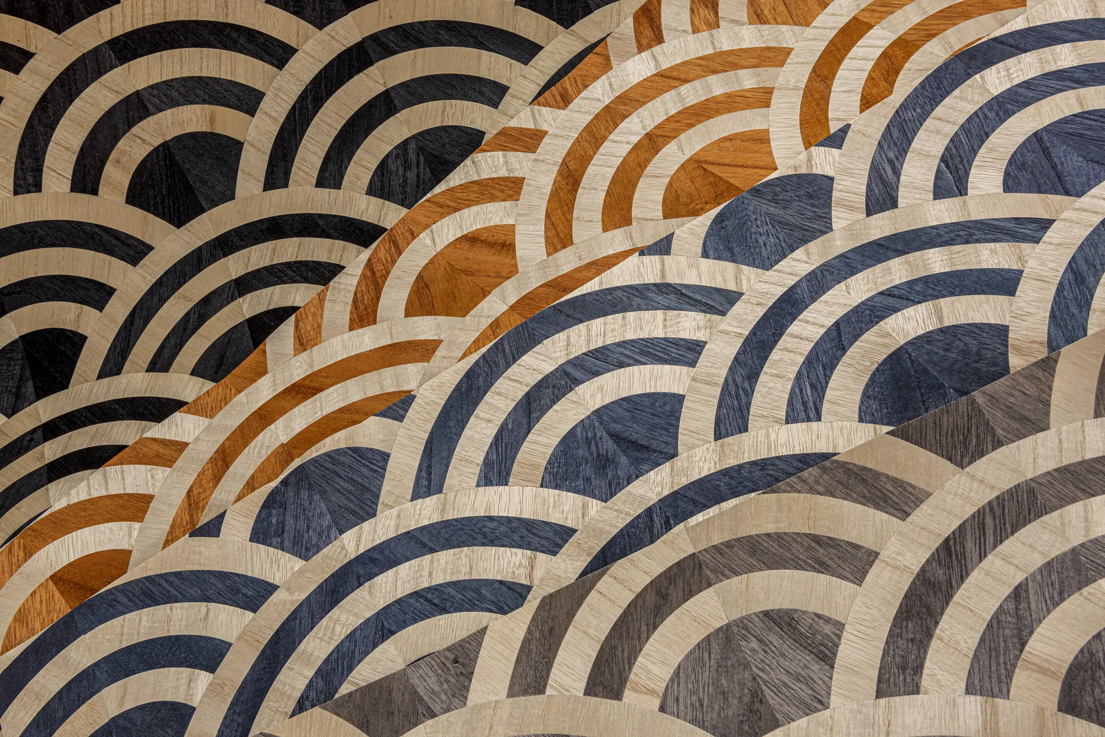 Wallcovering Tokyo Blue Lucky O's all four colors